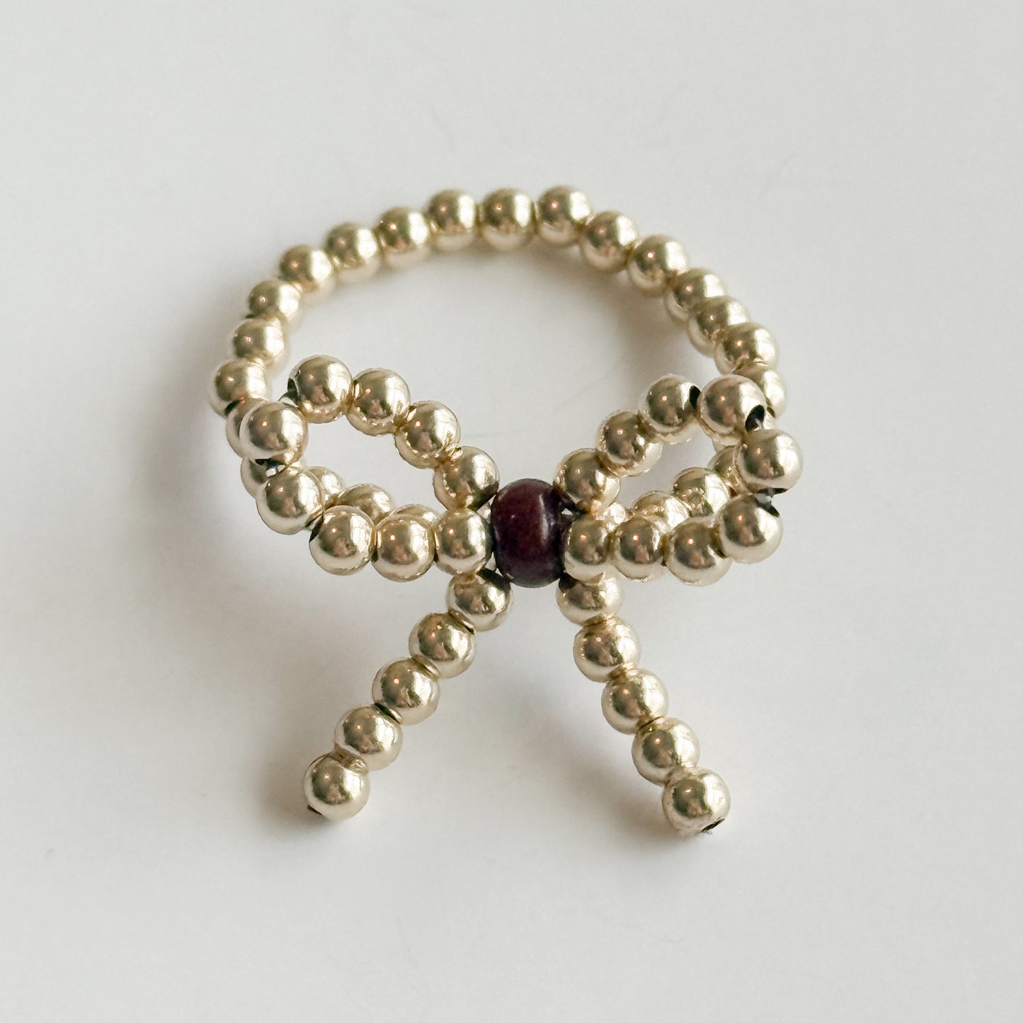 Maroon & Gold Bow Ring