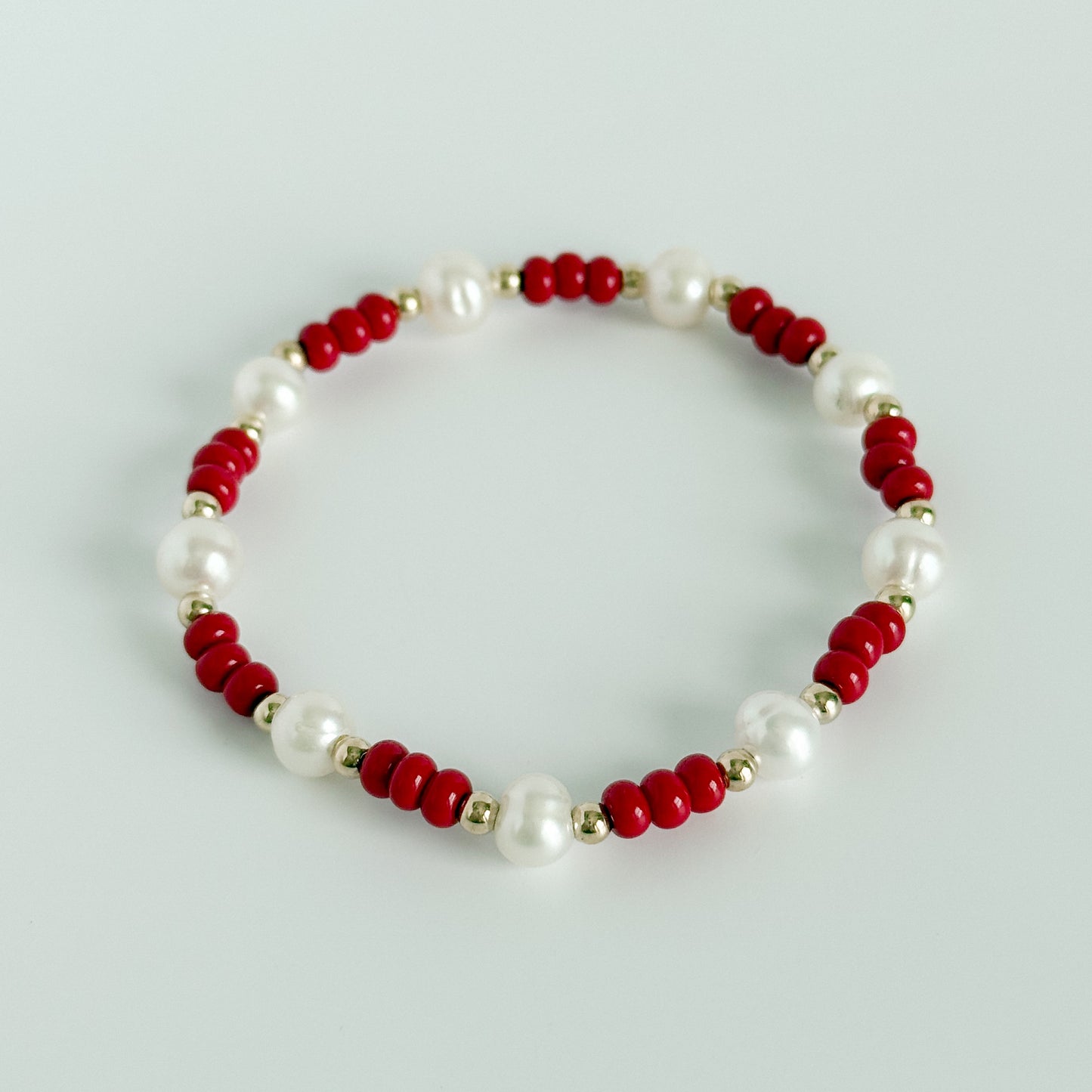 Dark Red Gameday Pearl Bracelet