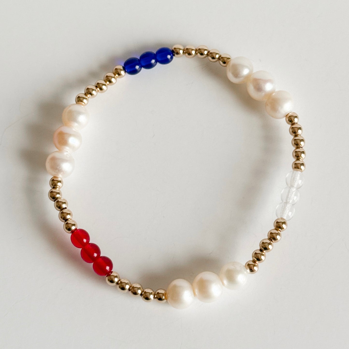 Red, White & Blue Jackie Pearl Bracelet