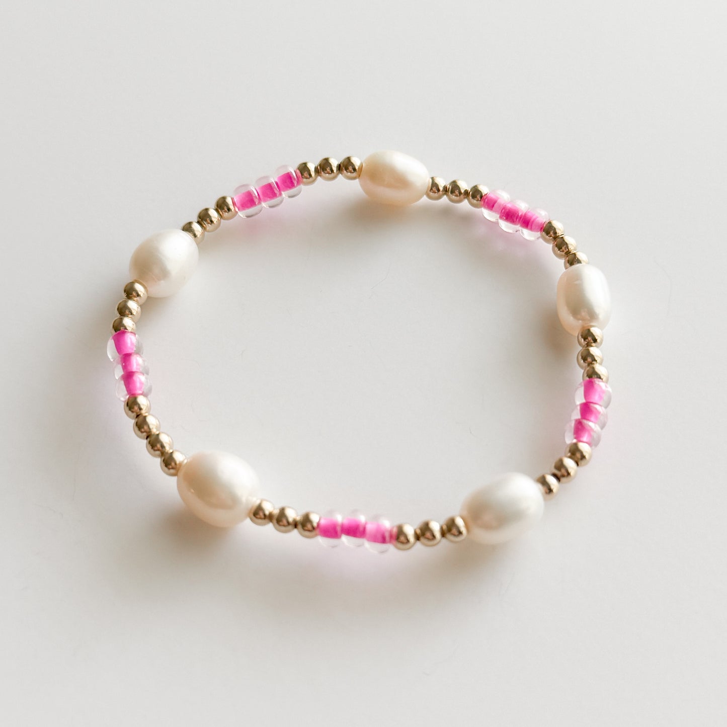 Pink Summer Days Lila Pearl Bracelet
