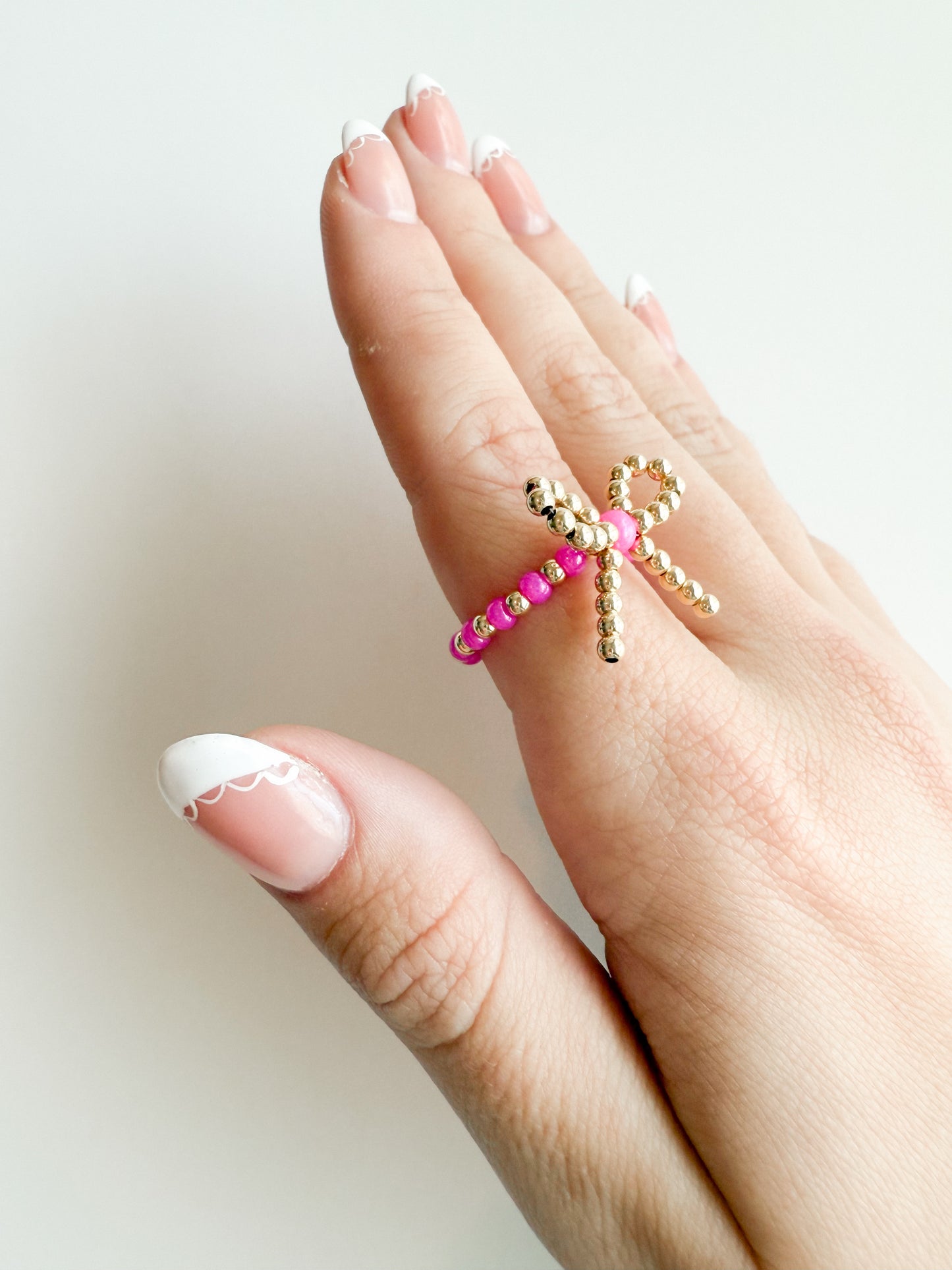 Hot Pink & Gold Lilli Bow Ring