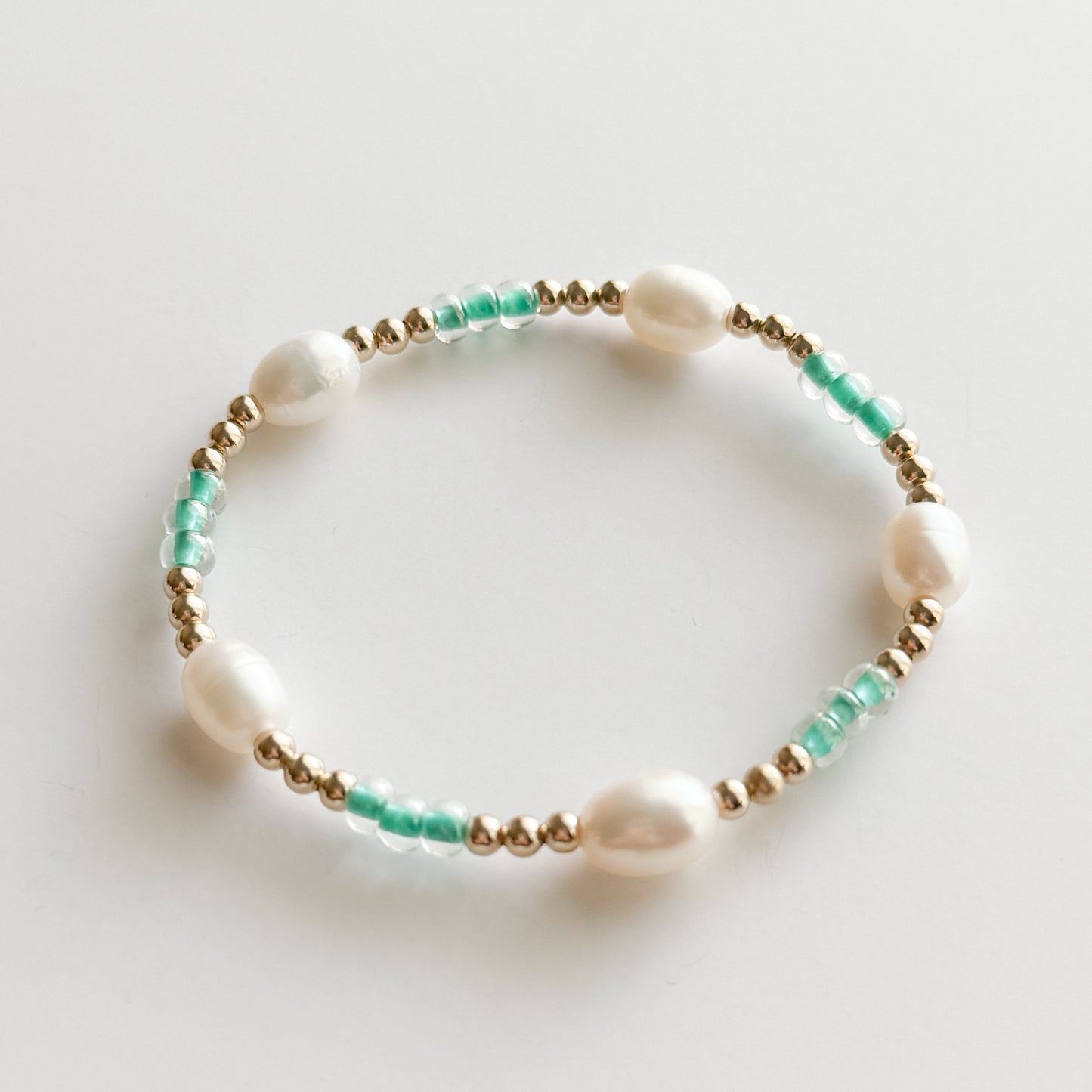 Teal Summer Days Lila Pearl Bracelet