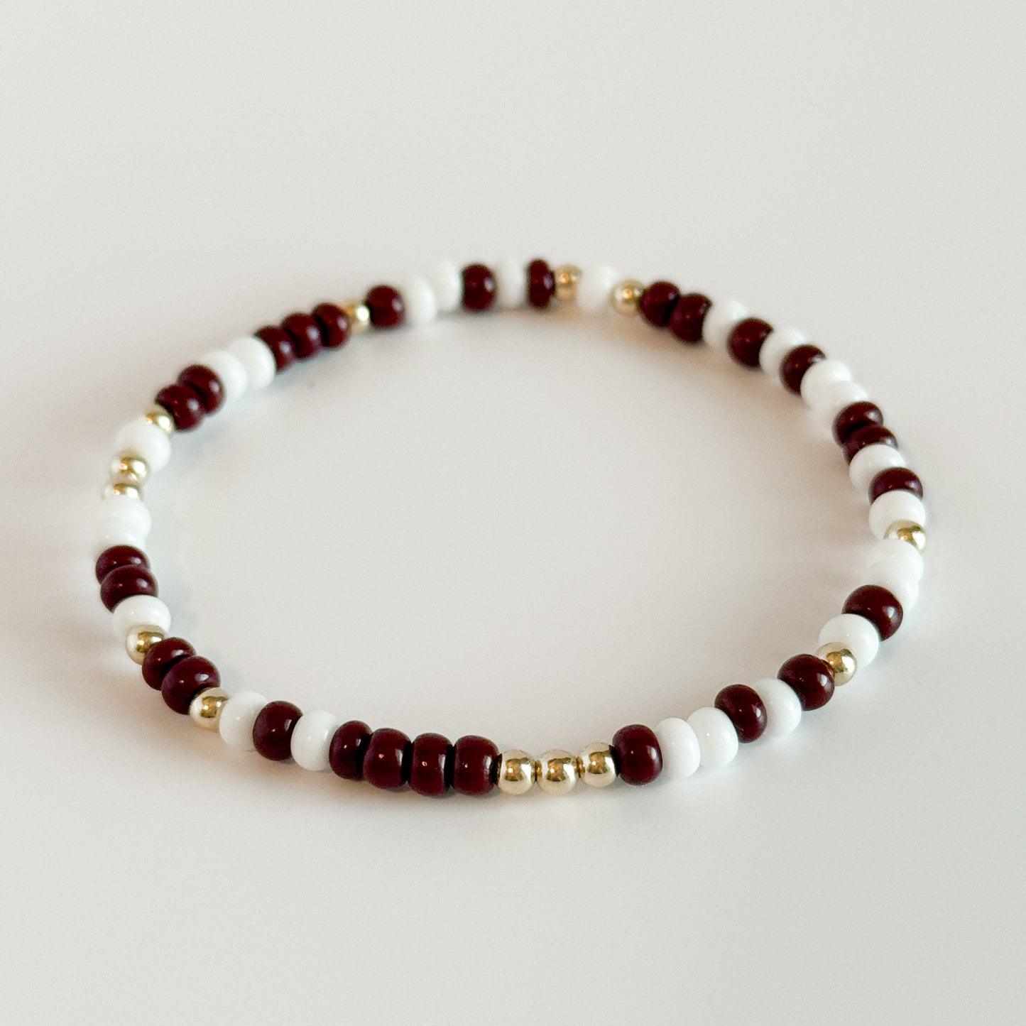 Maroon & White Gameday Confetti Bracelet