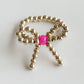 Hot Pink & Gold Bow Ring