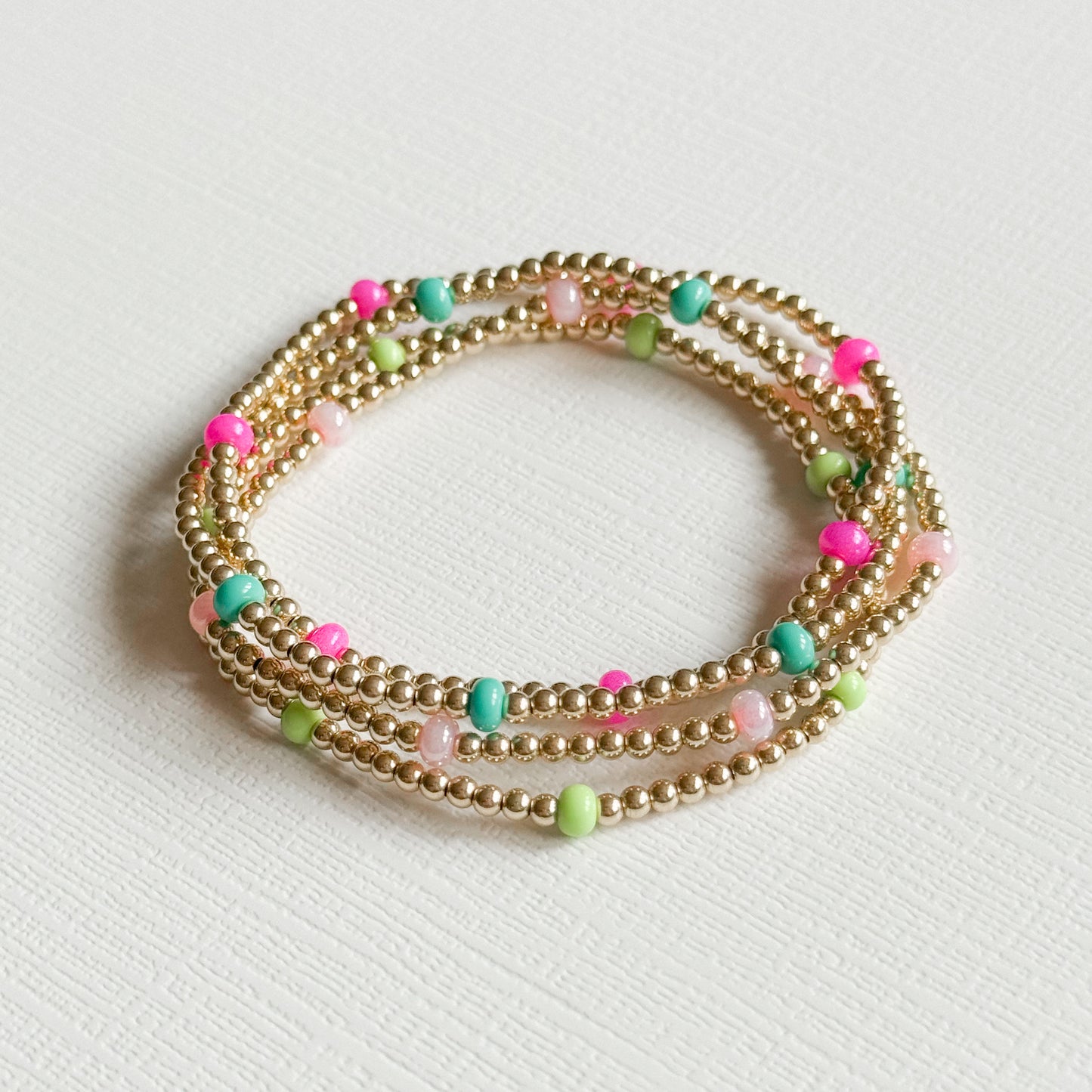 Dainty Lime Splash Gold Bracelet