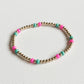 Aqua & Hot Pink Summer Splash Gold Bracelet