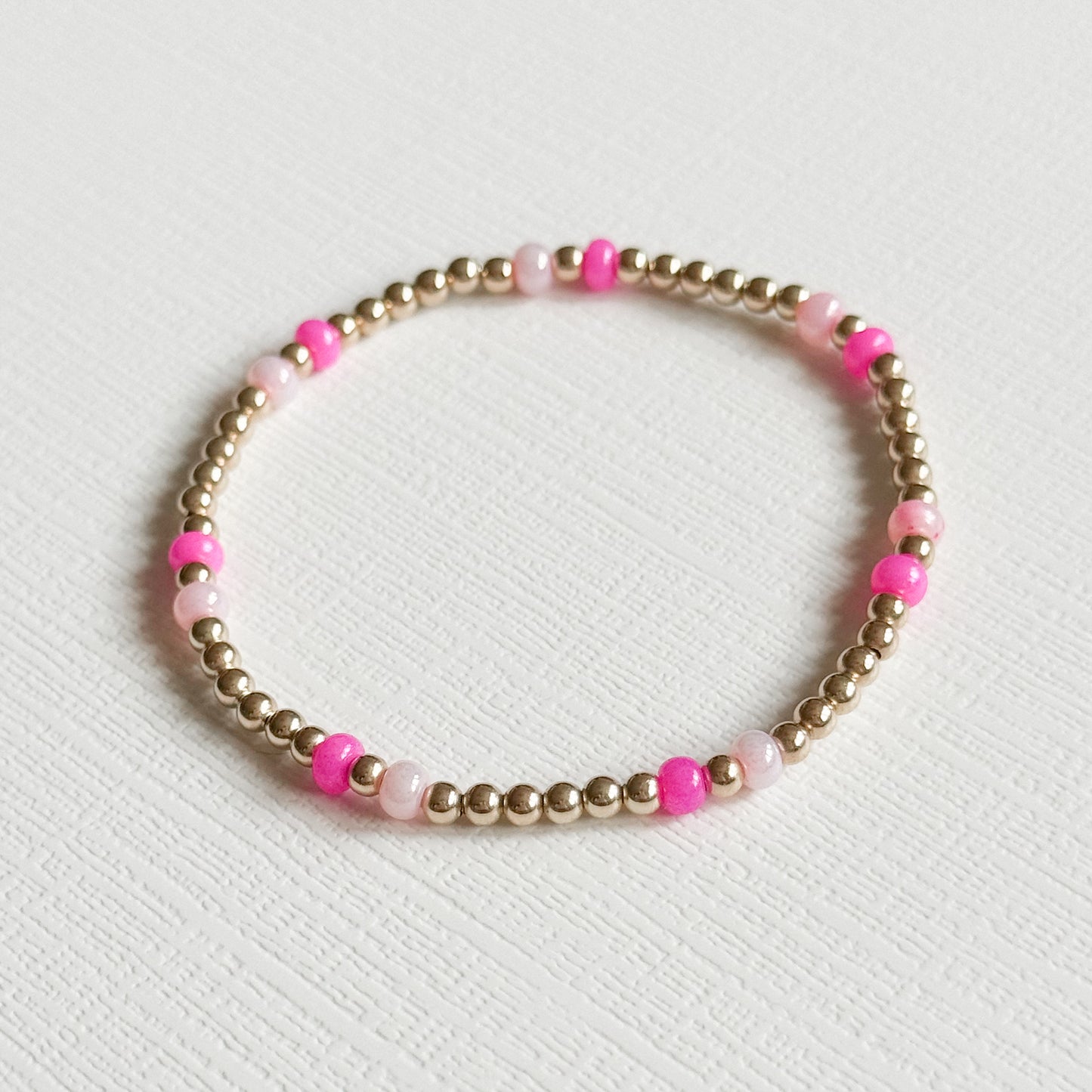 Pink & Hot Pink Summer Splash Gold Bracelet