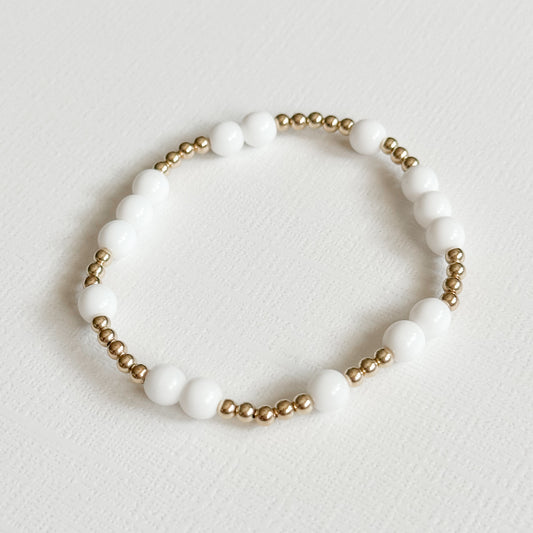 Chelsea 6mm White Bracelet in Gold