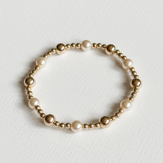 Sunrise Pearl & Gold Bracelet