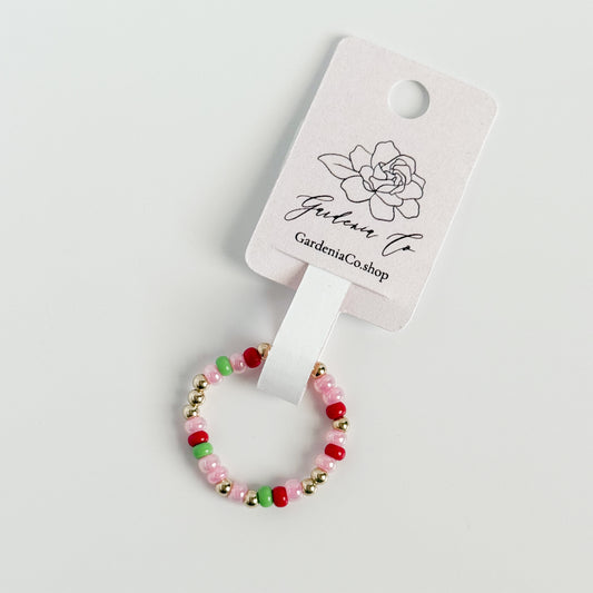 Pink Christmas Confetti Ring
