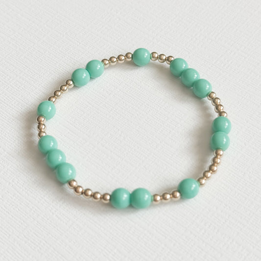 Chelsea 6mm Turquoise Bracelet in Gold