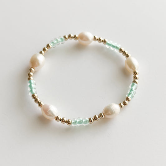 Mint Summer Days Lila Pearl Bracelet
