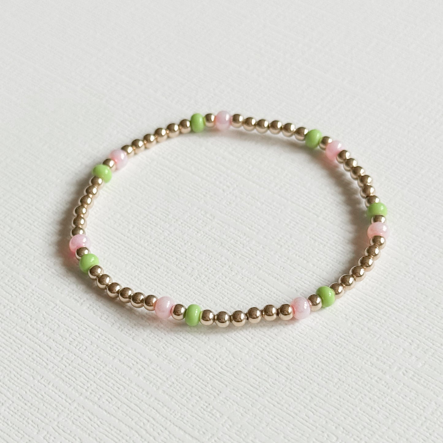 Pink & Lime Summer Splash Gold Bracelet