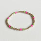 Hot Pink & Lime Summer Splash Gold Bracelet