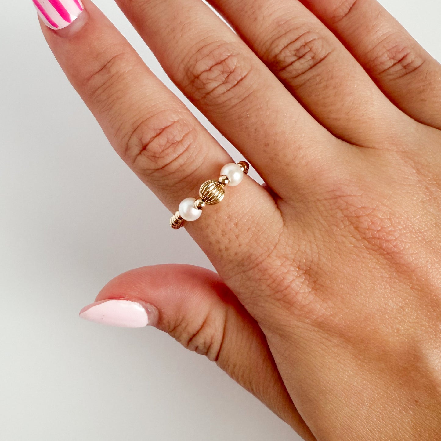 Hailey Belle & Pearl Gold Ring