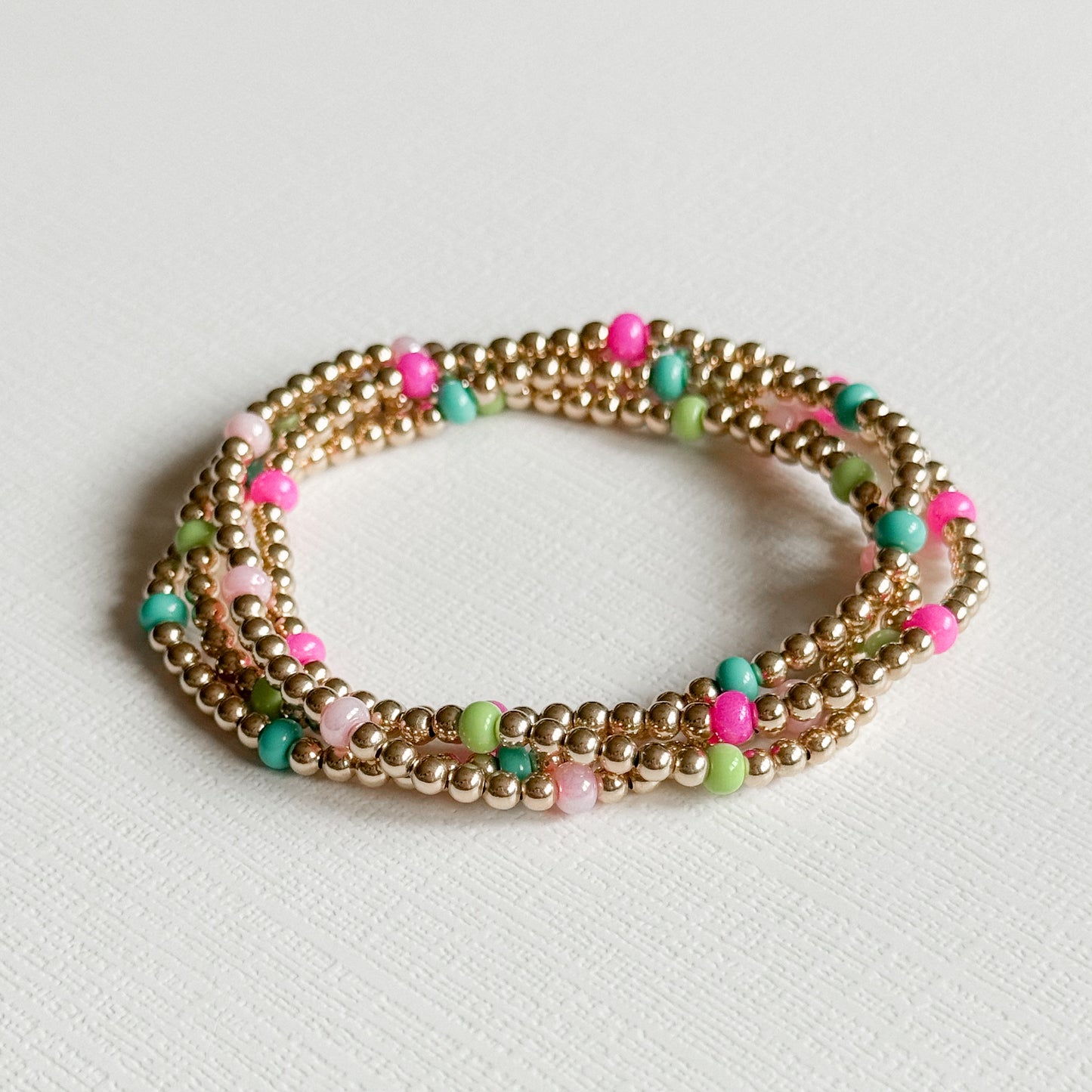 Hot Pink Splash Gold Bracelet