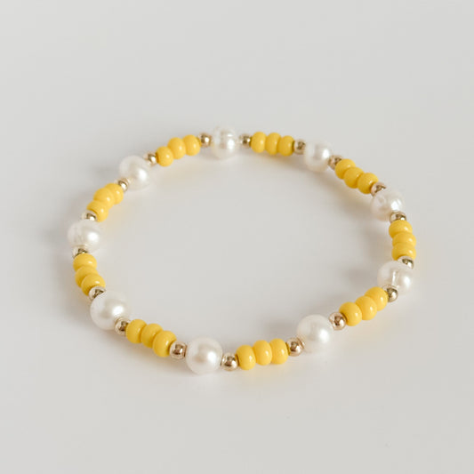 Yellow Gameday Pearl Bracelet