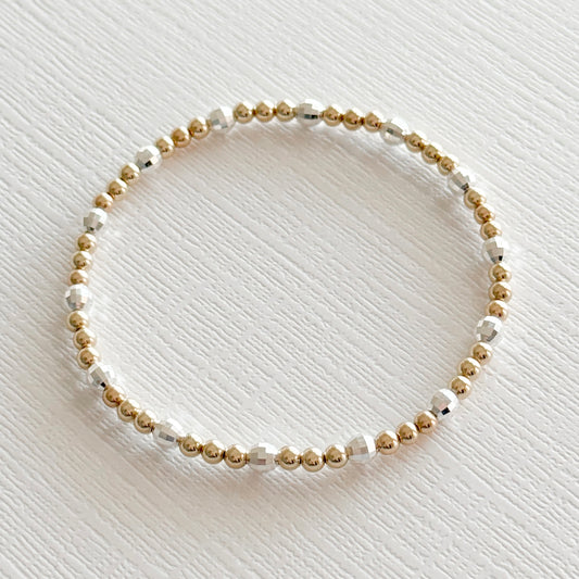 Mirrorball & Gold Dainty Ella Bracelet