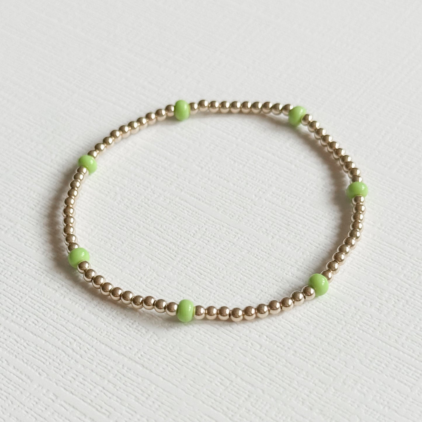 Dainty Lime Splash Gold Bracelet