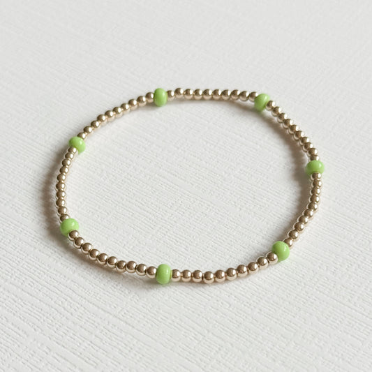 Dainty Lime Splash Gold Bracelet