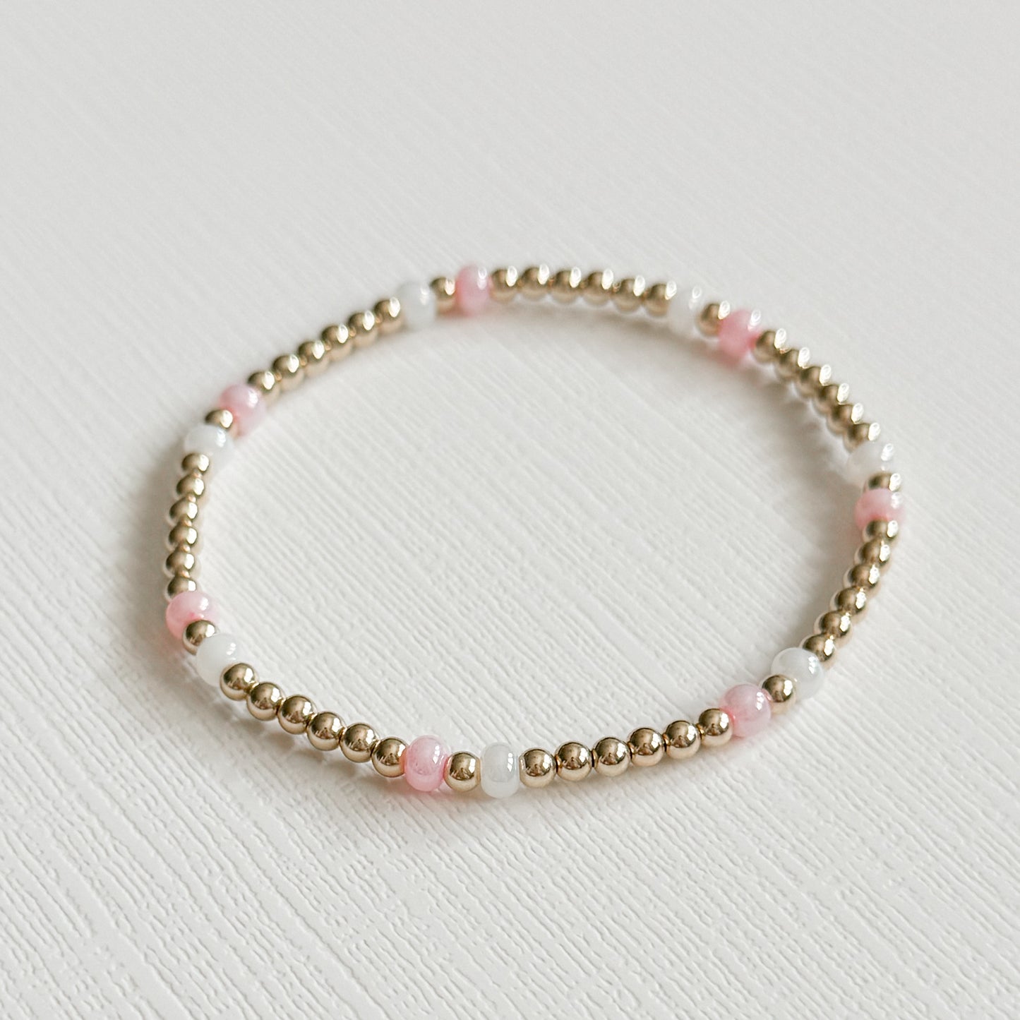 Pink & Pearly Gold Bracelet