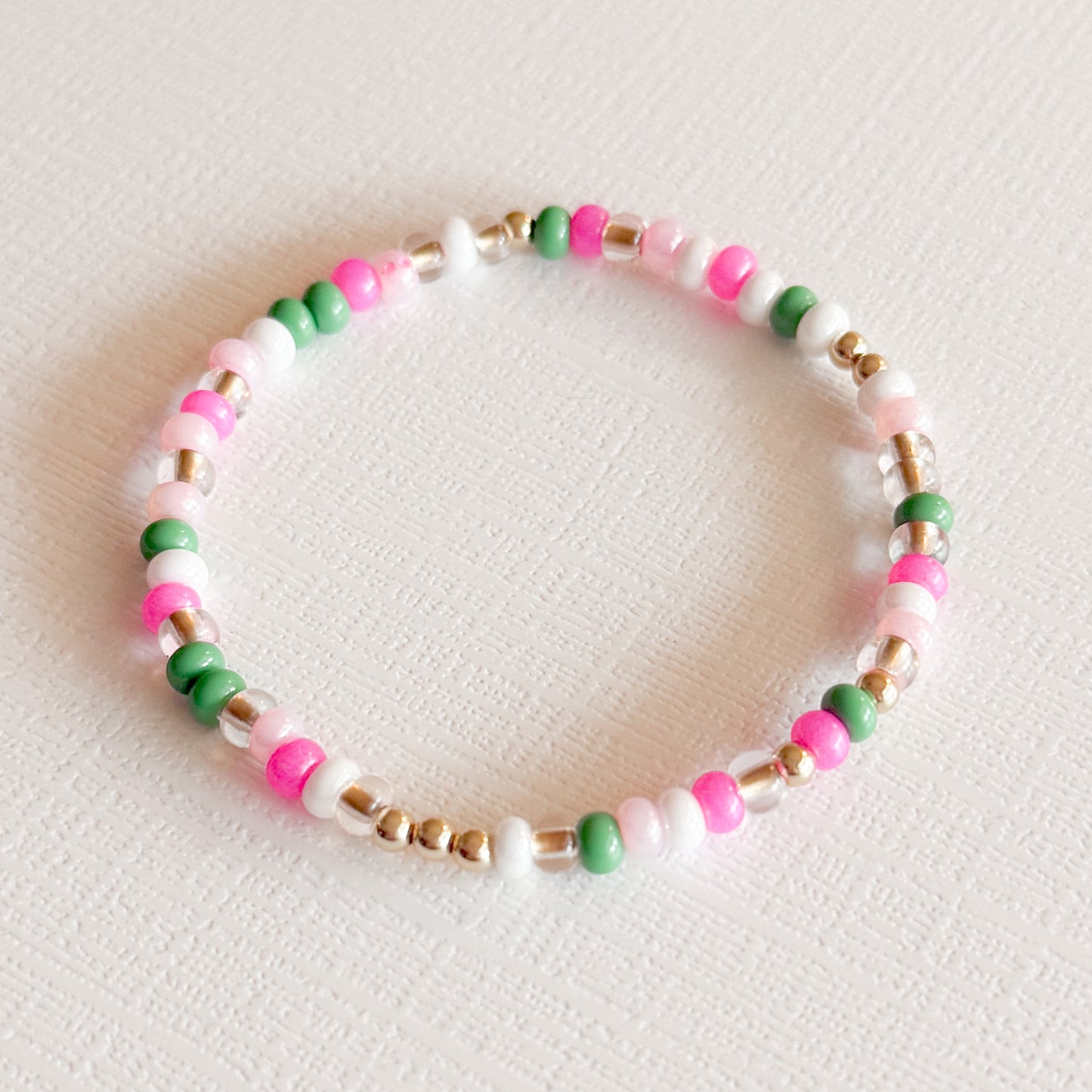 Pink Christmas Gold Confetti Bracelet