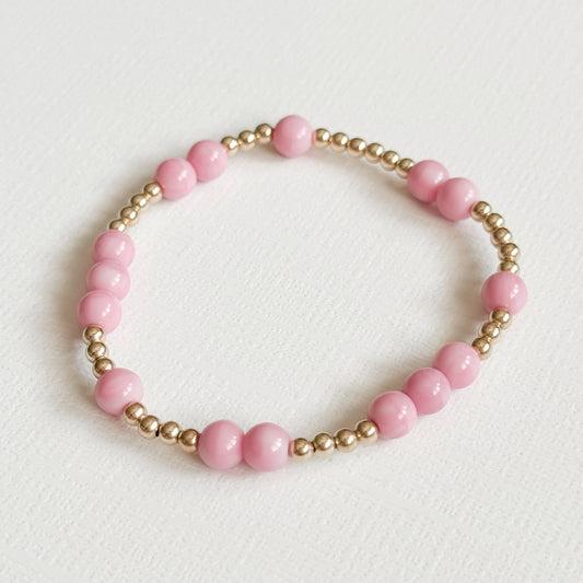 Chelsea 6mm Pink Bracelet in Gold