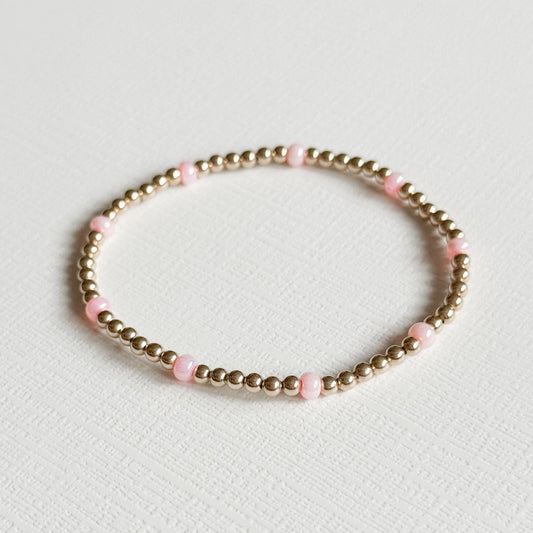 Pink Splash Gold Bracelet