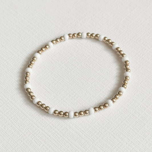 White Brielle Bracelet in Gold