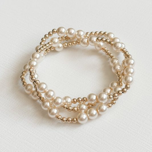 Chelsea 6mm Pearl Bracelet in Gold