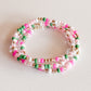 Pink Christmas Gold Confetti Bracelet