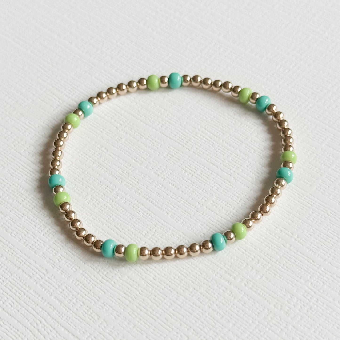 Aqua & Lime Summer Splash Gold Bracelet