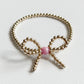 Mini Bow Gold & Pink Bracelet